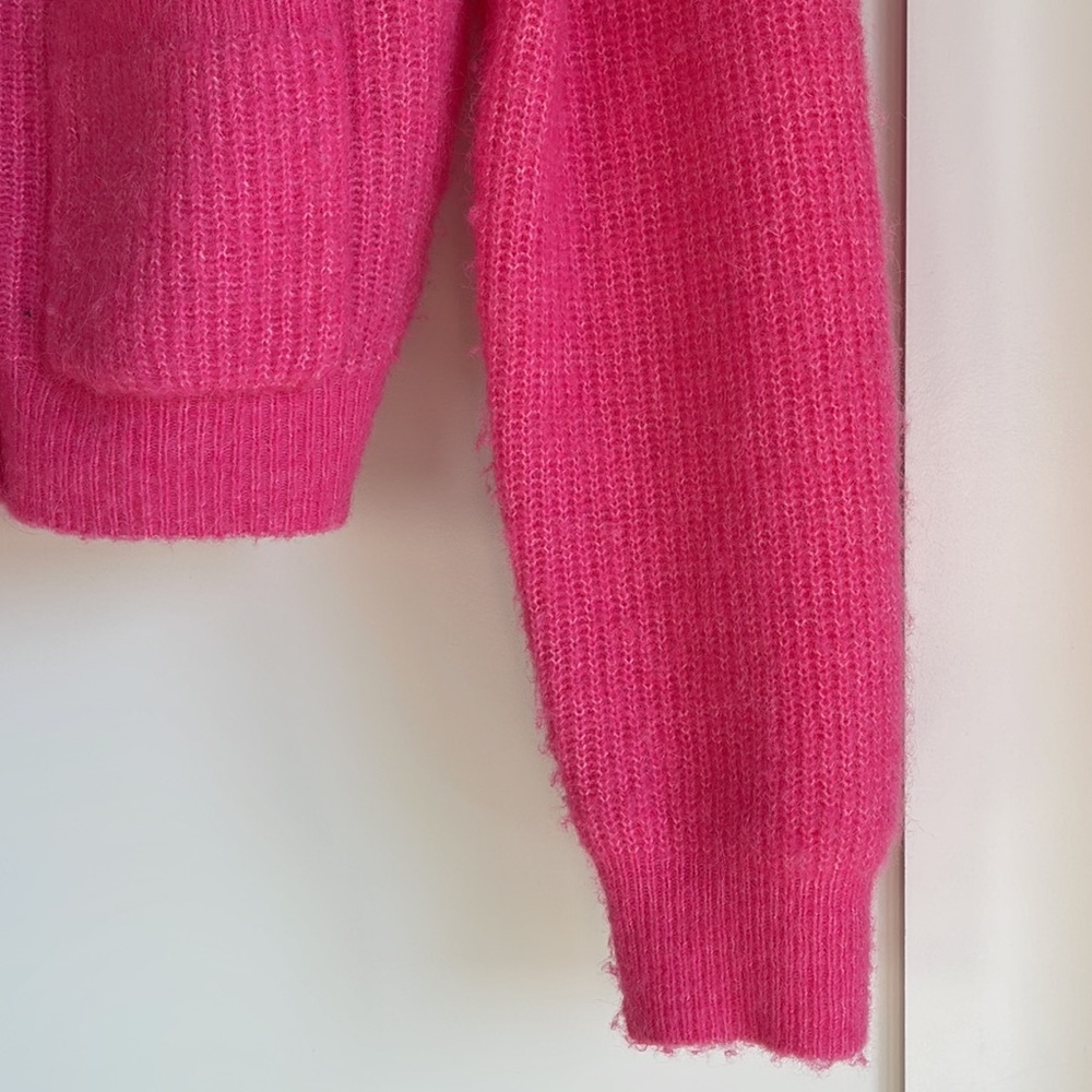 GANNI pink embellished button wool cardigan - Picture 3 of 6